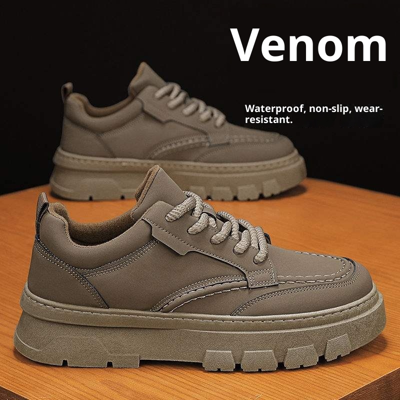 ShoeGlobe Herbst Wasserdichte, rutschfeste und abriebfeste Arbeitsschuhe für Herren, Freizeitschuhe mit dicker Sohle, Wanderschuhe, Martin-Stiefel_voghion.com