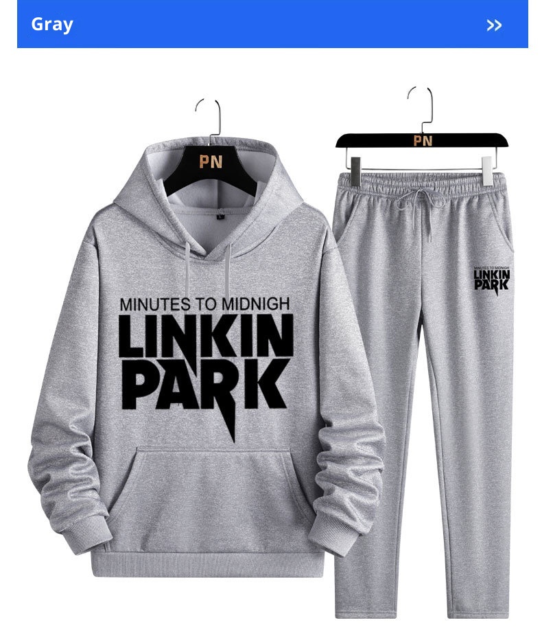 001 2025 New Spring And Autumn Sports Suit Men's Pullover Two-Piece Sweatshirt Casual Versatile_voghion.com