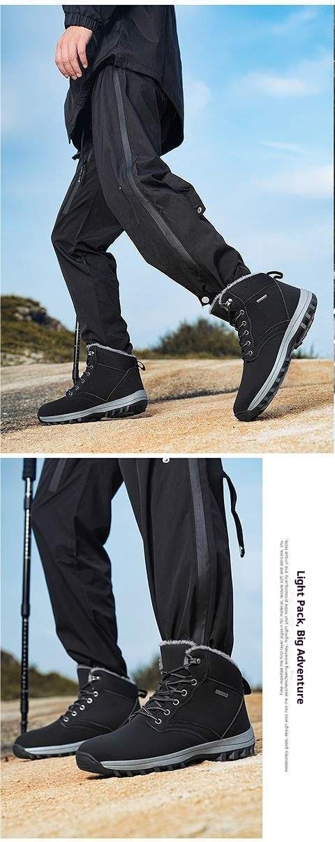 ShoeGlobe invernali con fodera in pile, caldi stivali da neve, antiscivolo, resistenti all'usura, impermeabili, scarpe da trekking e arrampicata all'aperto, da uomo_voghion.com