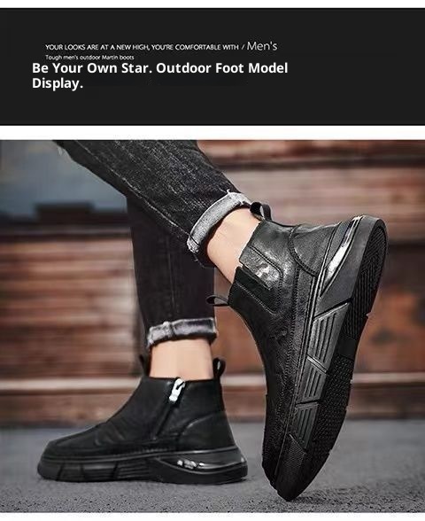 ShoeGlobe, stivali da trekking sportivi casual da uomo, impermeabili, antiscivolo, resistenti all'usura, retrò, stile britannico, autunnali, inodore_voghion.com