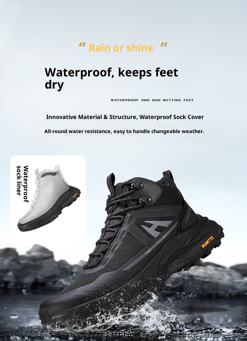 ShoeGlobe Hantu Regenstiefel für Herren, leichte, atmungsaktive, rutschfeste, abriebfeste und wasserdichte Herbstschuhe mit dicker Sohle für den Außenbereich_voghion.com