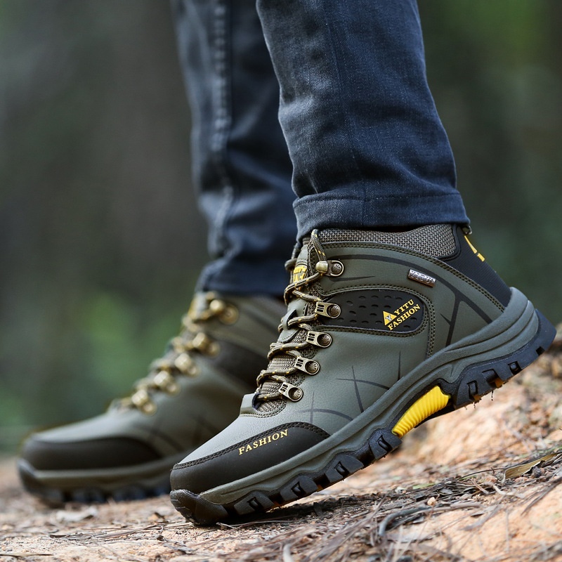 ShoeGlobe 2024 New Hiking For Men, Autumn Outdoor Shoes, Non-Slip, Wear-Resistant, Thick-Soled, Waterproof Travel Shoes_voghion.com