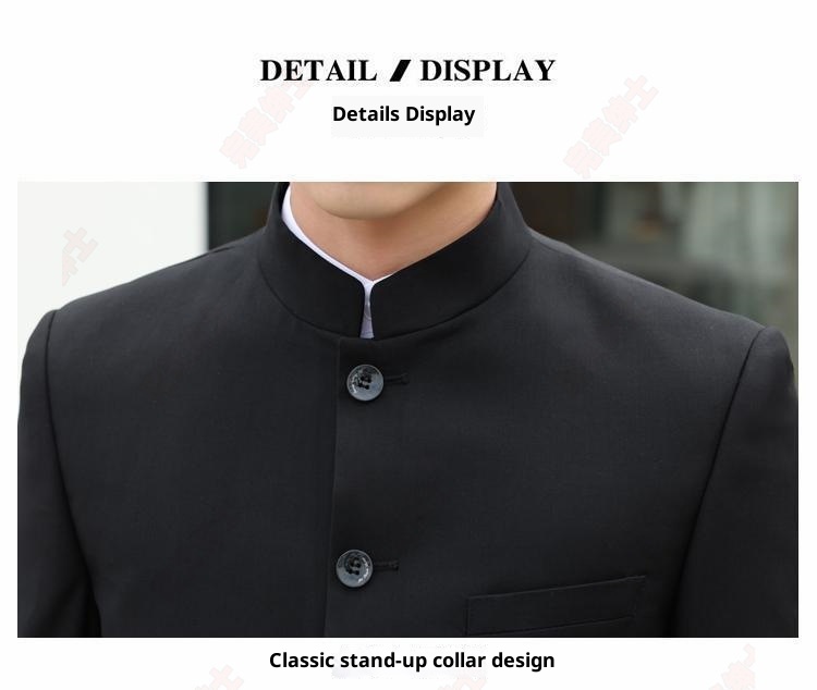 boy New Chinese Style Zhongshan Engagement Certificate Men's Casual Suit Handsome High-end Stand Collar Jacket_voghion.com