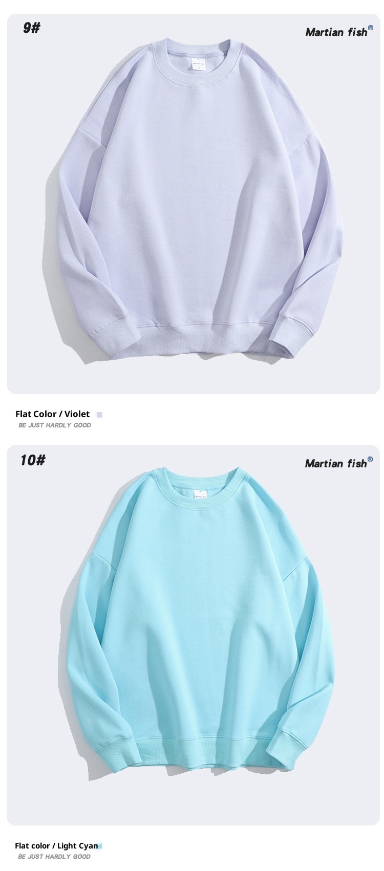 Sudadera unisex oversize de algodón saludable de 300 g, color liso, cuello redondo y hombros caídos. Ideal para padres e hijos._voghion.com