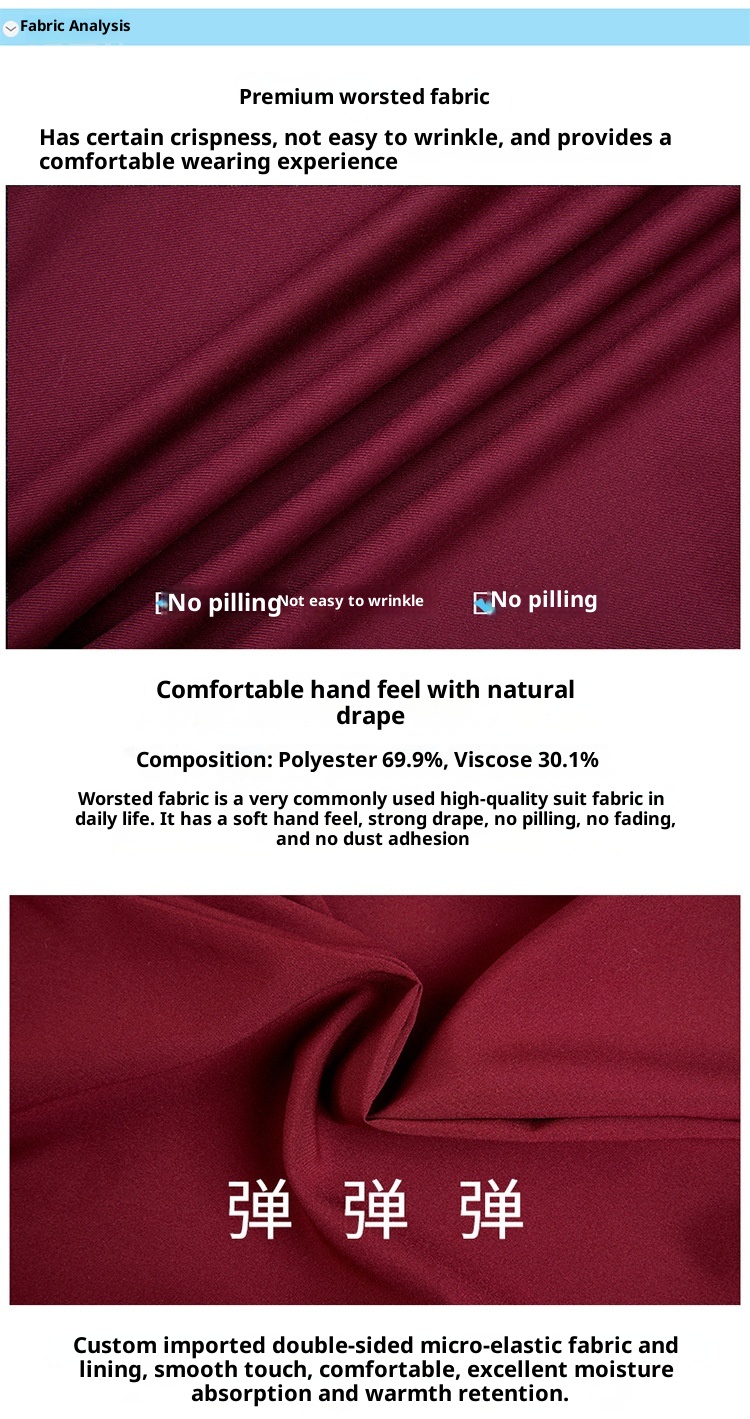 Conjunto de terno unissex profissional de três peças Cross-Border, sem necessidade de passar, para homens, ideal para negócios e ocasiões formais._voghion.com