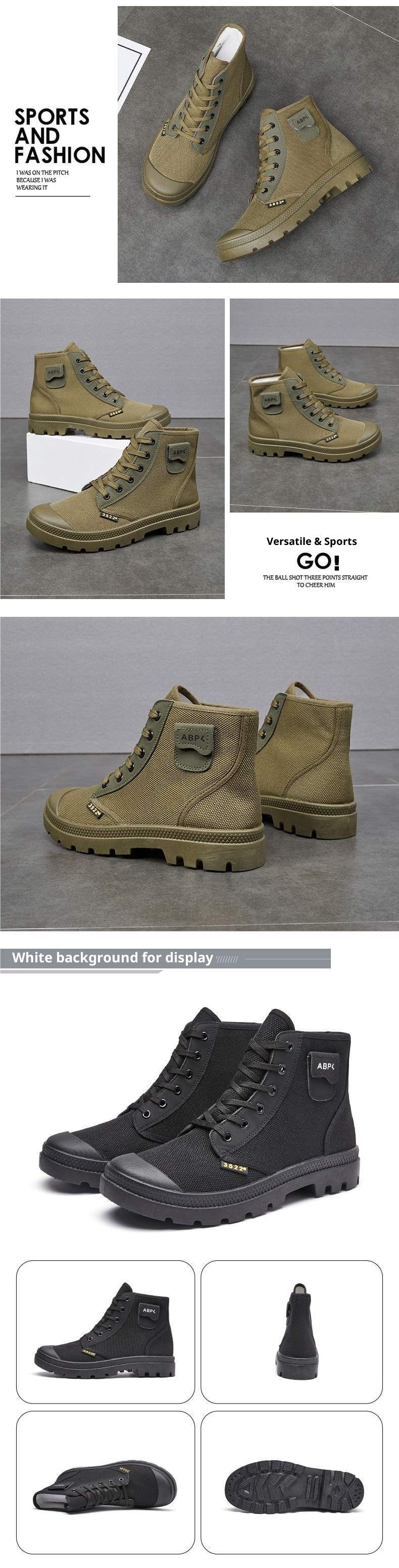 ShoeGlobe 3522 Scarponi da trekking da uomo alti, foderati in pile, caldi, in cotone, antifreddo, leggeri, resistenti all'usura, antiscivolo, per la sicurezza sul lavoro_voghion.com