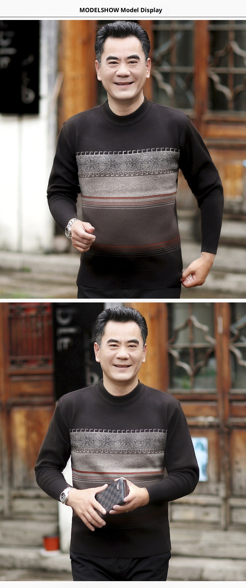 1 Free Shipping Insurance, Thickened Wool Men's Base Layer Sweater Middle-aged Dad's Casual Versatile Wear_voghion.com
