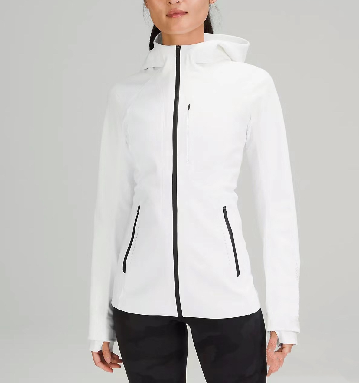 ActiveGo ActiveGo Winter LU Waterproof CrossChil Hooded Soft Shell Sports Jacket Fleece Lined Windbreaker With Reflective Night Vision_voghion.com