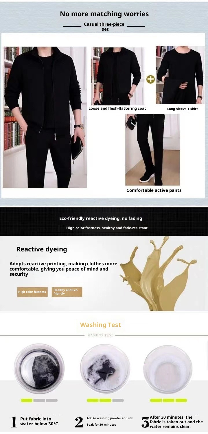 001 Felpa da uomo, tuta da corsa, casual, per giovani, da uomo, da esterno, per autunno e inverno, set da due pezzi per papà di mezza età_voghion.com