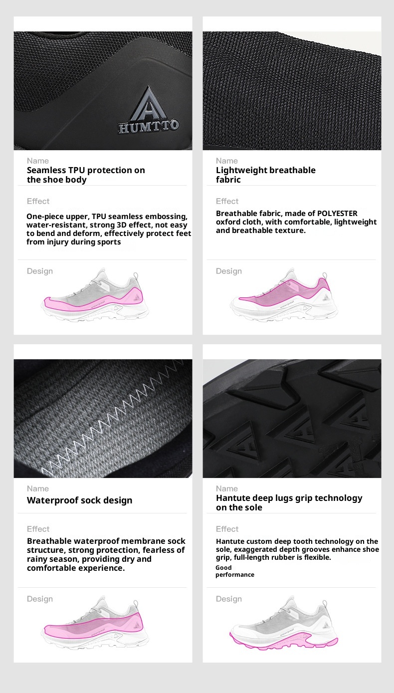 Chaussures ShoeGlobe Hantu imperméables pour hommes, légères et respirantes, idéales pour l'été, les jours de pluie, antidérapantes et amortissantes pour le sport et la randonnée en extérieur. Idéales pour l'été, les activités de plein air et les journées pluvieuses._voghion.com