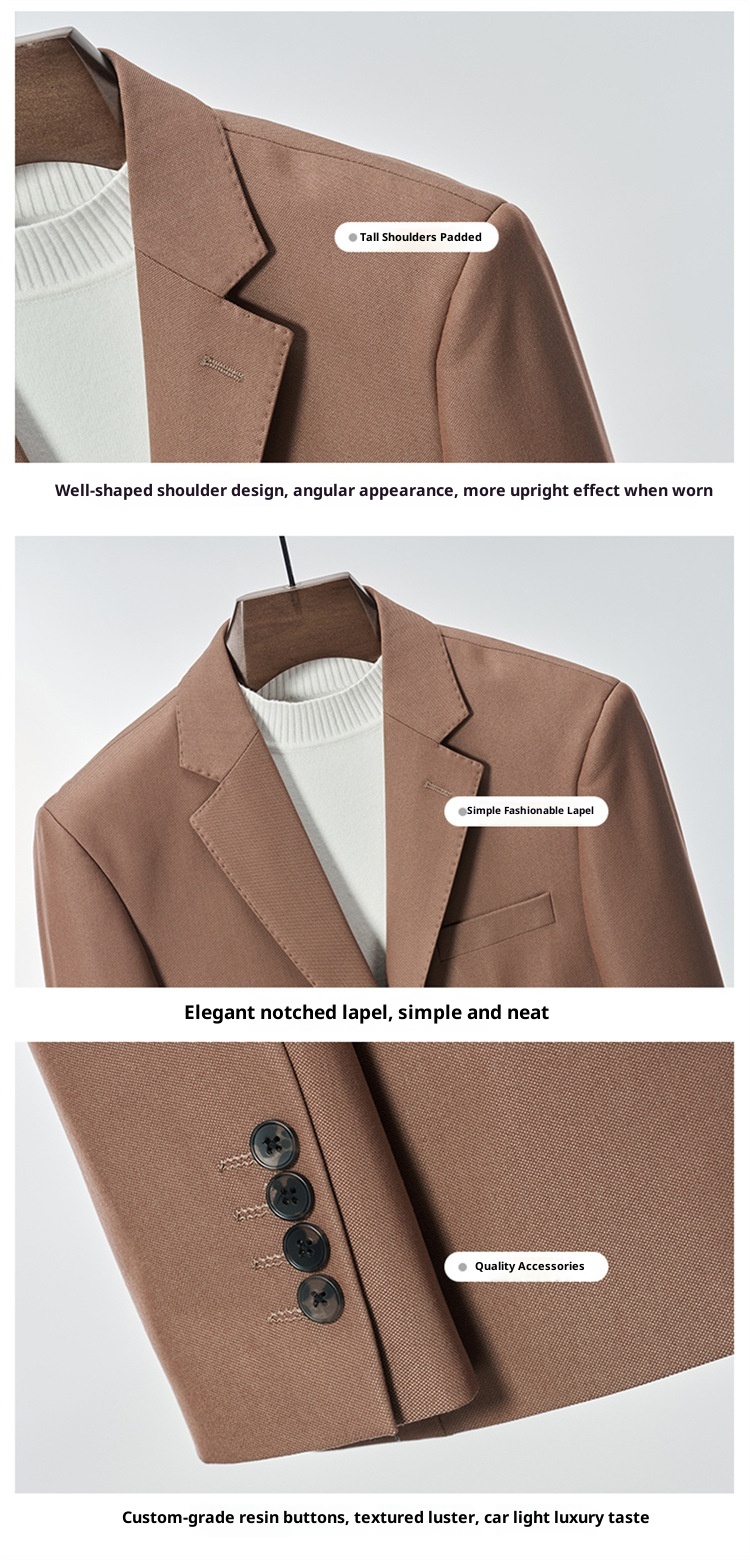 Completo casual da uomo in stile coreano, vestibilità slim, piccolo blazer, giacca da ufficio leggera, abito da sposo, abito da sposa_voghion.com