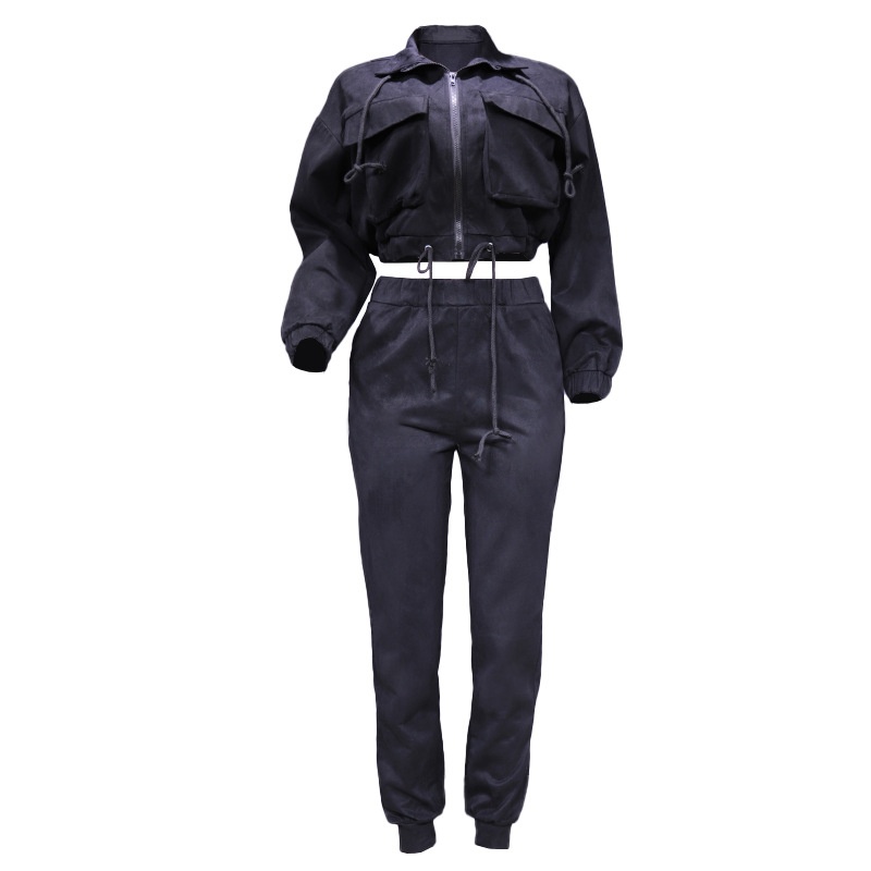 001 FD706 In Stock 2025 Autumn Winter New Women's Fashion Loose Casual Jogger Pants Two-Piece Sports Set_voghion.com