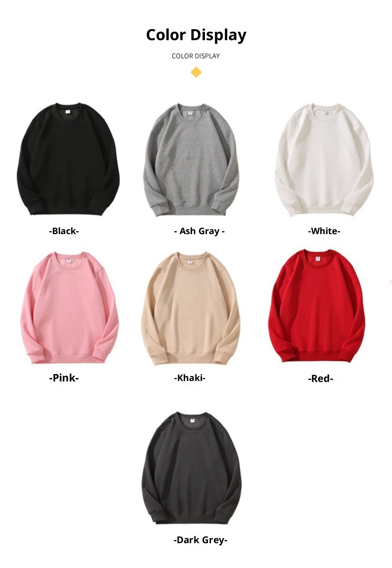 ragazzo 2025 autunno inverno nuovo tinta unita manica lunga in pile spesso girocollo pullover unisex felpa personalizzata_voghion.com