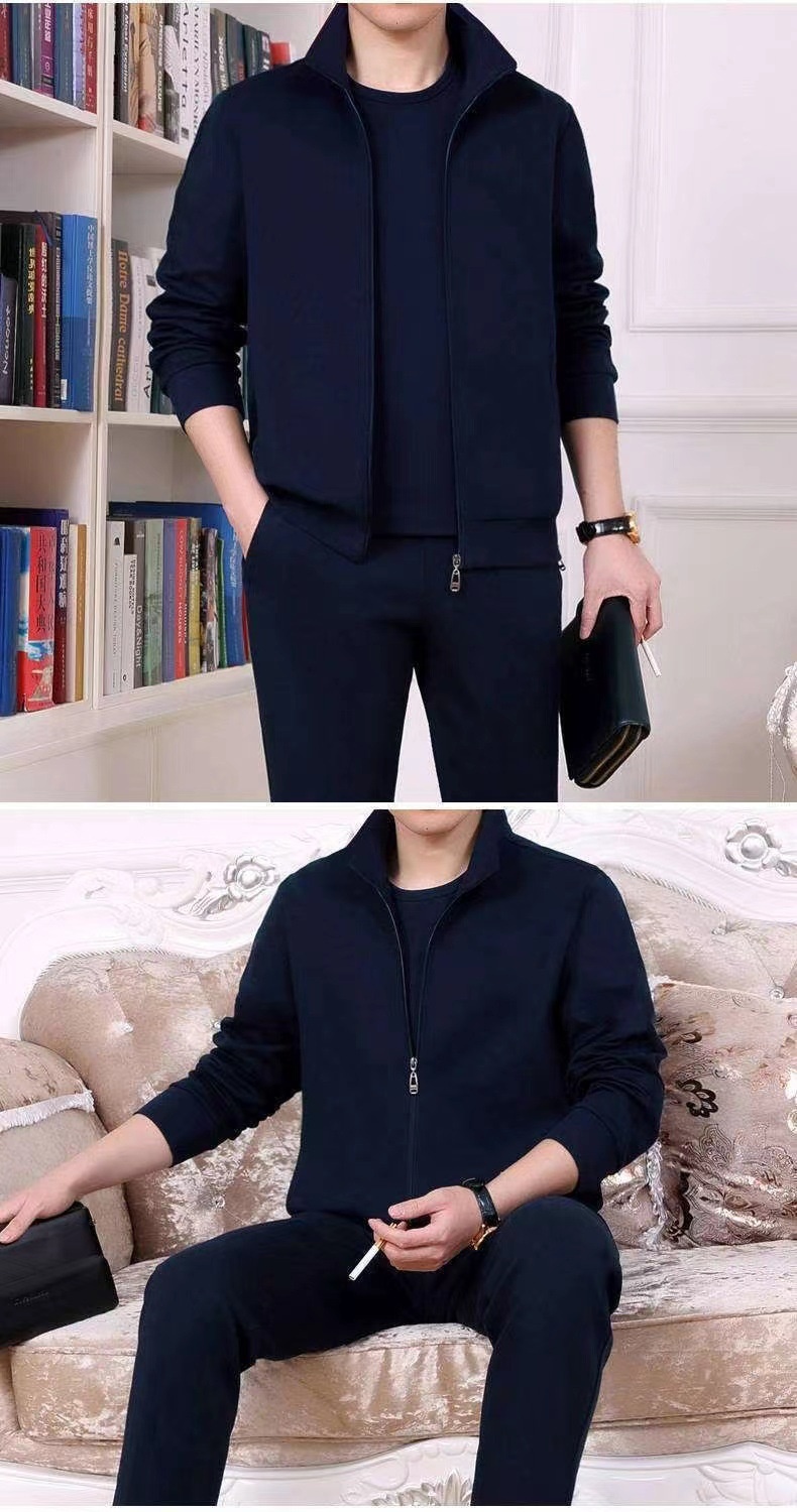 001 Felpa da uomo, tuta da corsa, casual, per giovani, da uomo, da esterno, per autunno e inverno, set da due pezzi per papà di mezza età_voghion.com