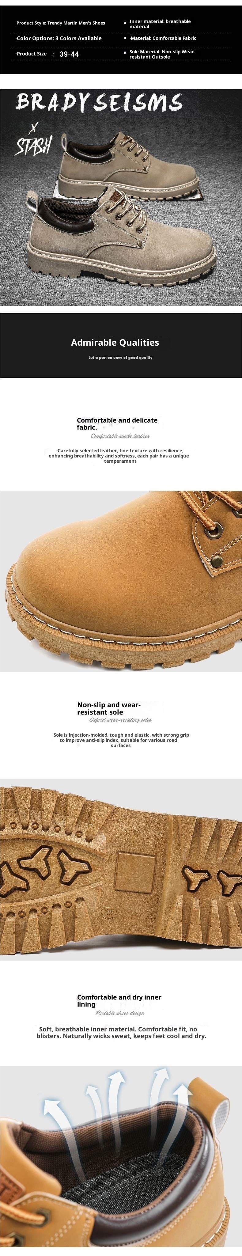 ShoeGlobe Autumn Breathable Site Sports Work Safety Men's Non-Slip Casual Neat Hiking Trendy Shoes_voghion.com