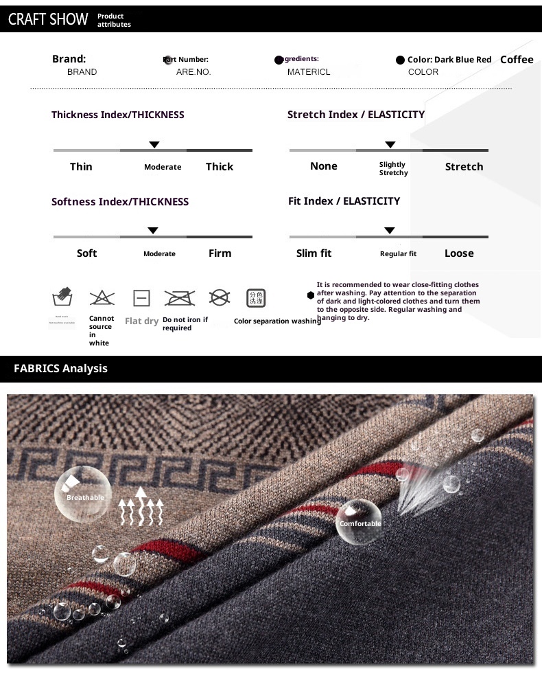 1 Free Shipping Insurance, Thickened Wool Men's Base Layer Sweater Middle-aged Dad's Casual Versatile Wear_voghion.com