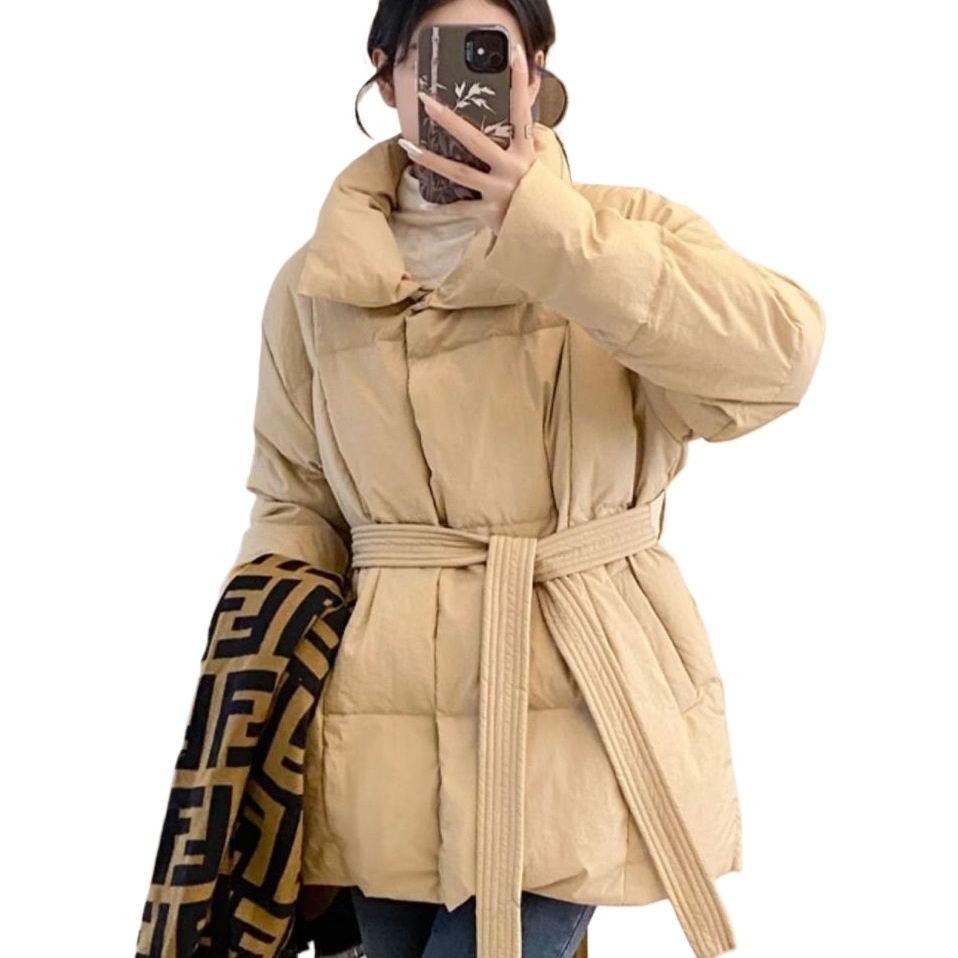 ChicShe Waist-Cinching Down Jacket For Women, Short Style, 2025 Winter New Thickened White Duck Down, Petite Slimming Elegant_voghion.com