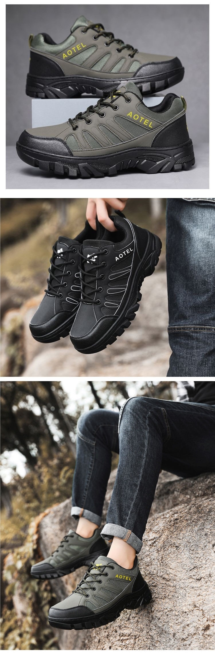 ShoeGlobe Vier-Jahreszeiten-Wanderschuhe, Outdoor-Sportschuhe, Freizeitschuhe, rutschfest, wasserdicht, atmungsaktiv, abriebfest, Trekkingschuhe_voghion.com