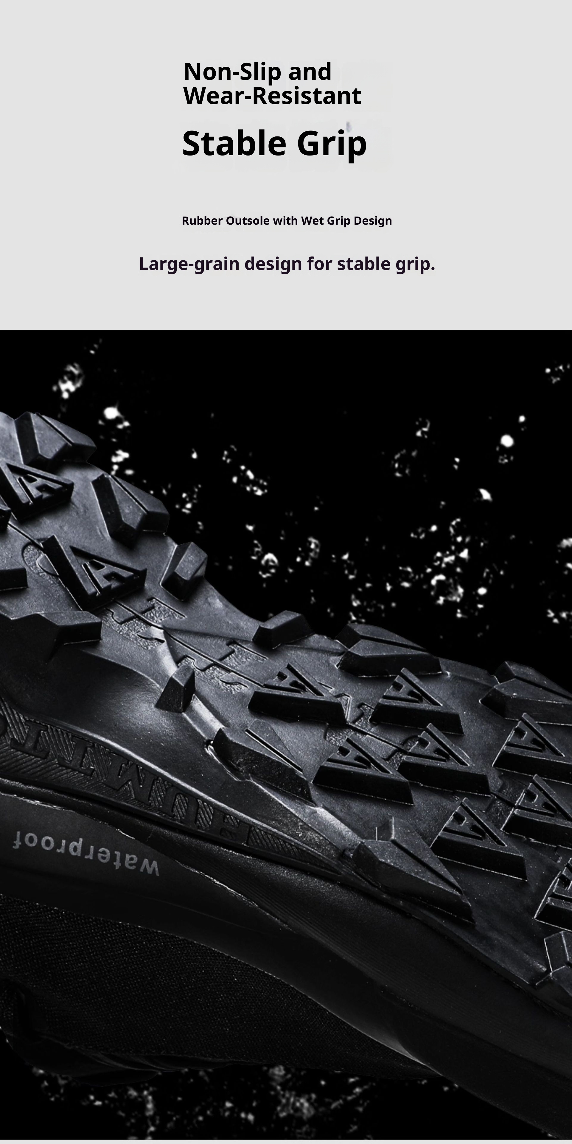 Chaussures ShoeGlobe Hantu imperméables pour hommes, légères et respirantes, idéales pour l'été, les jours de pluie, antidérapantes et amortissantes pour le sport et la randonnée en extérieur. Idéales pour l'été, les activités de plein air et les journées pluvieuses._voghion.com