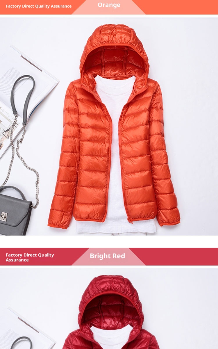 ChicShe Cross-Border Autumn Winter New Ultra-Light Women Hooded Down Jacket Women's Slim Plus Size Lightweight Coat Trendy_voghion.com