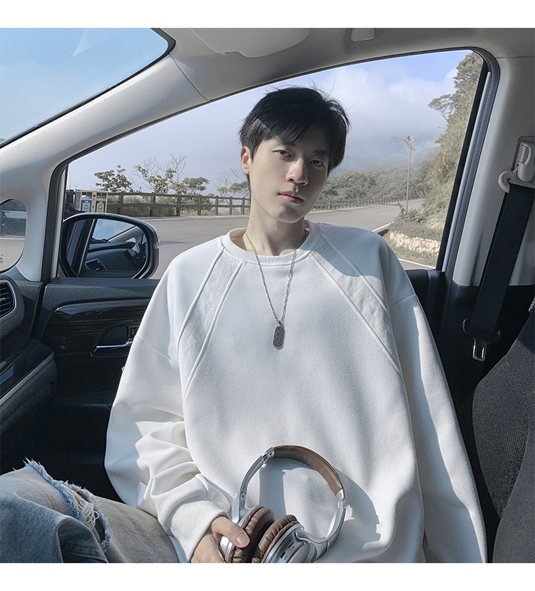 Sweat-shirt ample et épais pour homme, style américain, col rond, coupe classique tendance, idéal pour le printemps et l'automne._voghion.com