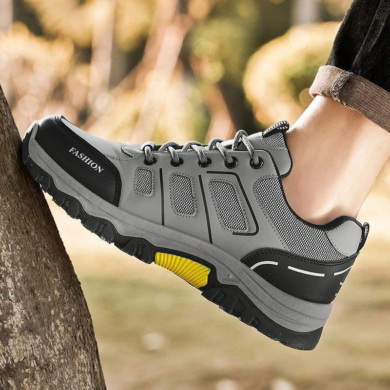ShoeGlobe Men's Hiking Autumn Outdoor Sports Casual Non-Slip Wear-Resistant Work Waterproof Safety Trendy Shoes_voghion.com