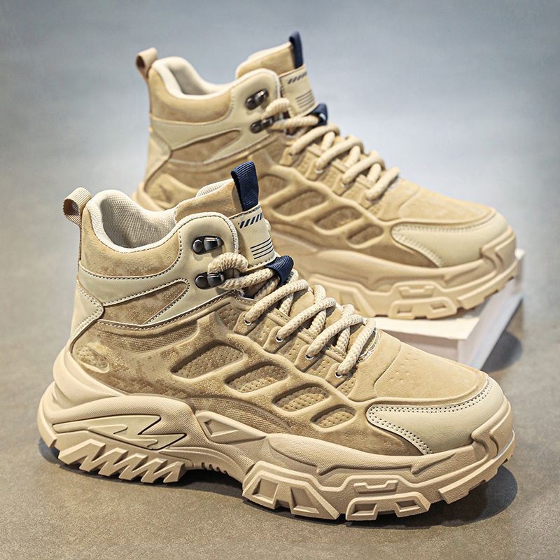 ShoeGlobe Men's Autumn New Outdoor Hiking Sports Waterproof Non-Slip Construction Work Military Style Safety Shoes_voghion.com