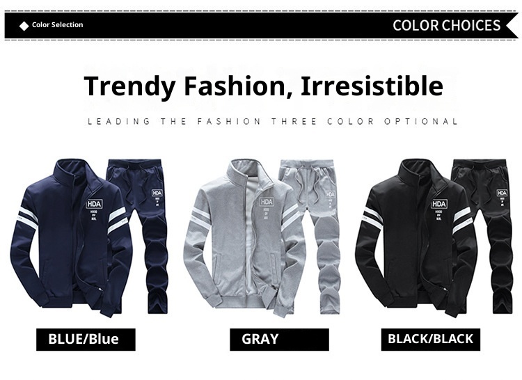 001 Nuovo set da uomo HDA primavera casual con colletto alla coreana e maniche lunghe, felpa sportiva alla moda, giacca alla moda_voghion.com