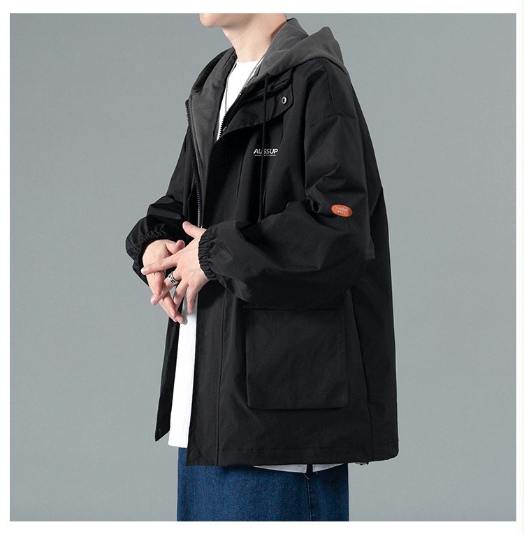 001 Herbstlicher zweiteiliger Herren-Windbreaker, lässiger Sportanzug mit lockerer Passform_voghion.com