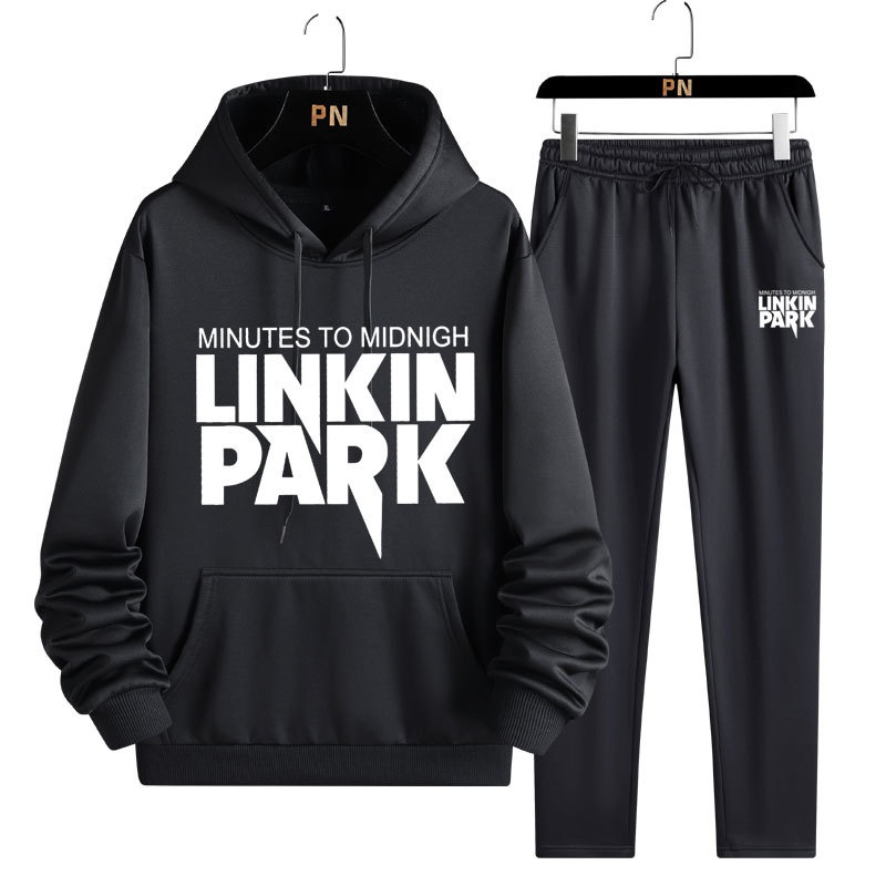 001 2025 New Spring And Autumn Sports Suit Men's Pullover Two-Piece Sweatshirt Casual Versatile_voghion.com