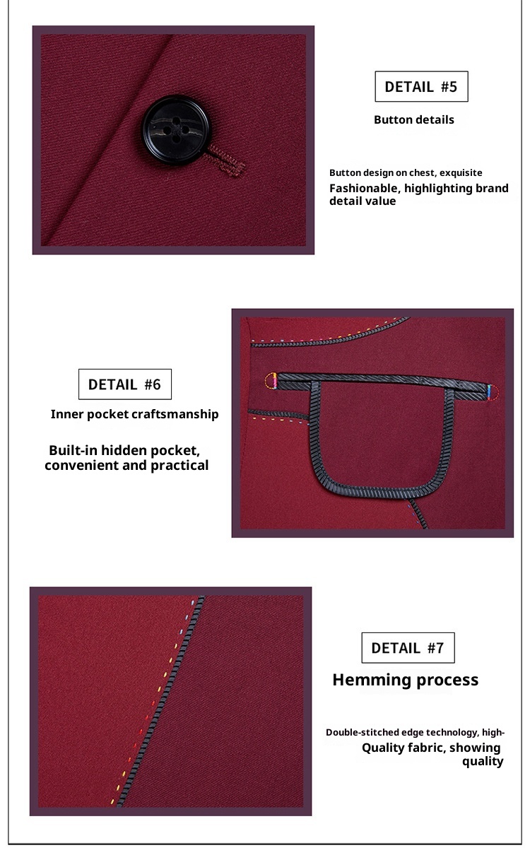 Conjunto de terno unissex profissional de três peças Cross-Border, sem necessidade de passar, para homens, ideal para negócios e ocasiões formais._voghion.com