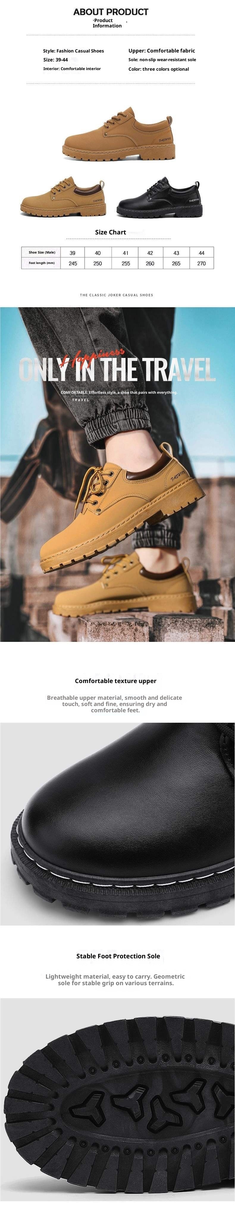 ShoeGlobe Men's 2025 New Spring And Autumn Sports Hiking Non-Slip Wear-Resistant Work Safety Waterproof Versatile Casual Shoes For_voghion.com