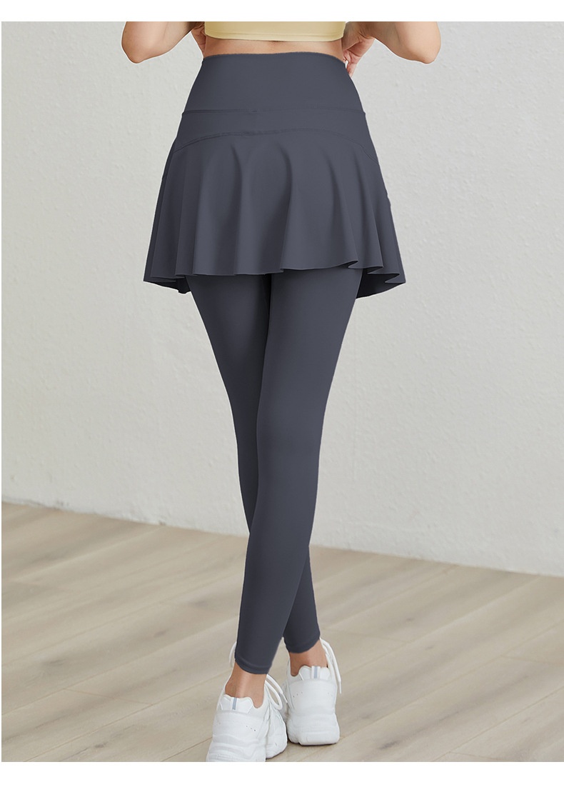 ActiveGo ActiveGo Yoga Peach Hip High Waist Elastic Tummy Control Running Fitness Covering Flaws Ruffled Outdoor Sports Dance Skirt Pants_voghion.com