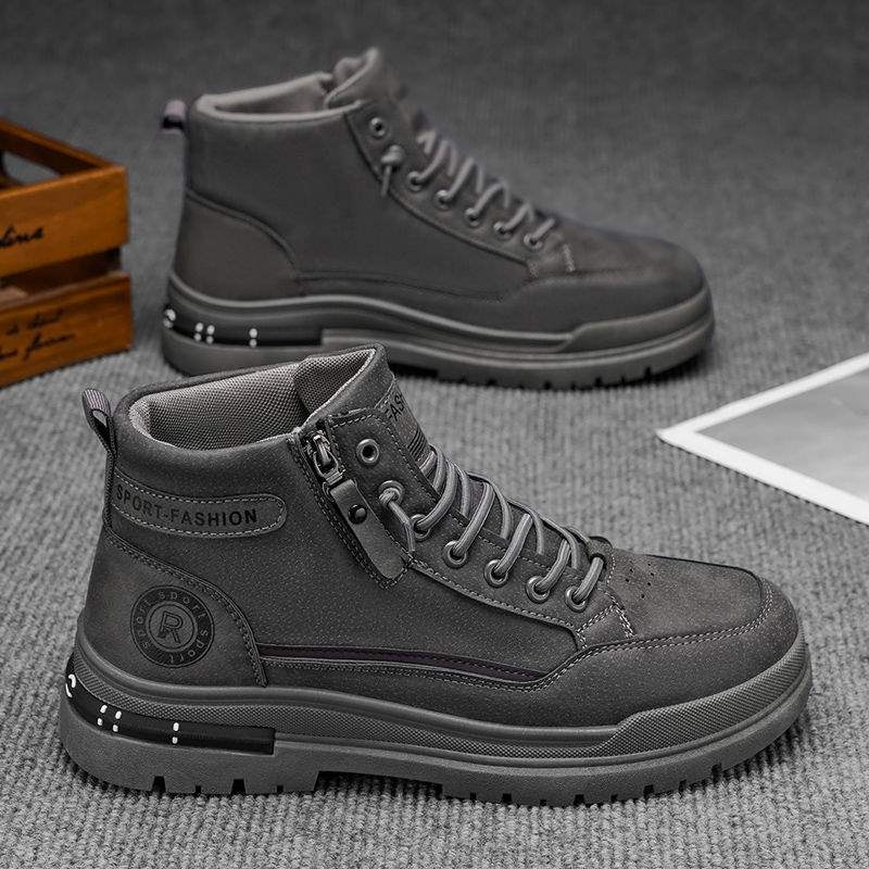 ShoeGlobe Stivali da uomo Martin High Top, stile britannico retrò, impermeabili, antiscivolo, da lavoro e da escursionismo all'aperto_voghion.com