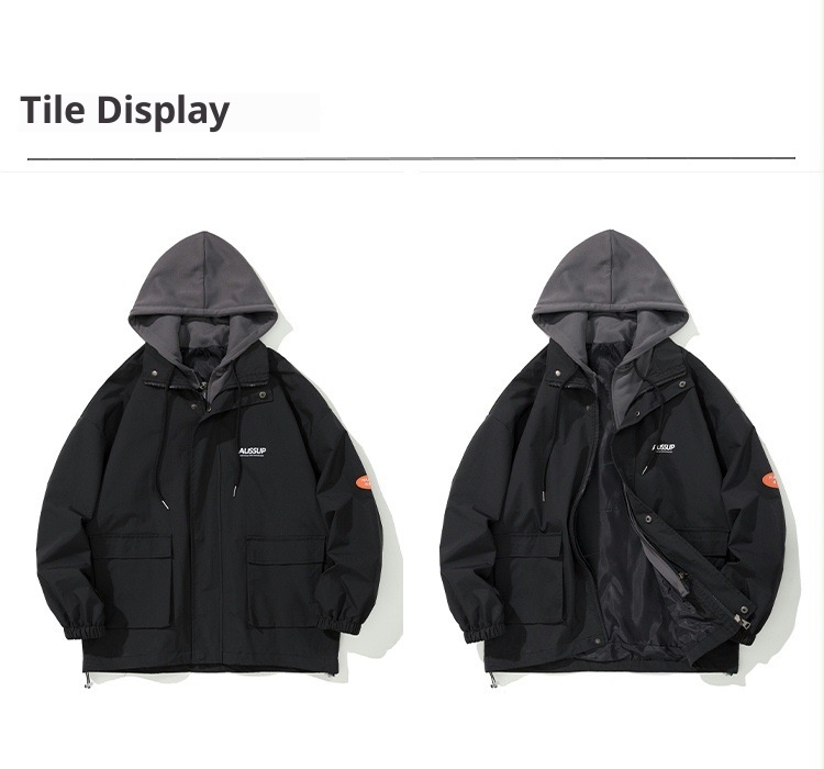 001 Herbstlicher zweiteiliger Herren-Windbreaker, lässiger Sportanzug mit lockerer Passform_voghion.com