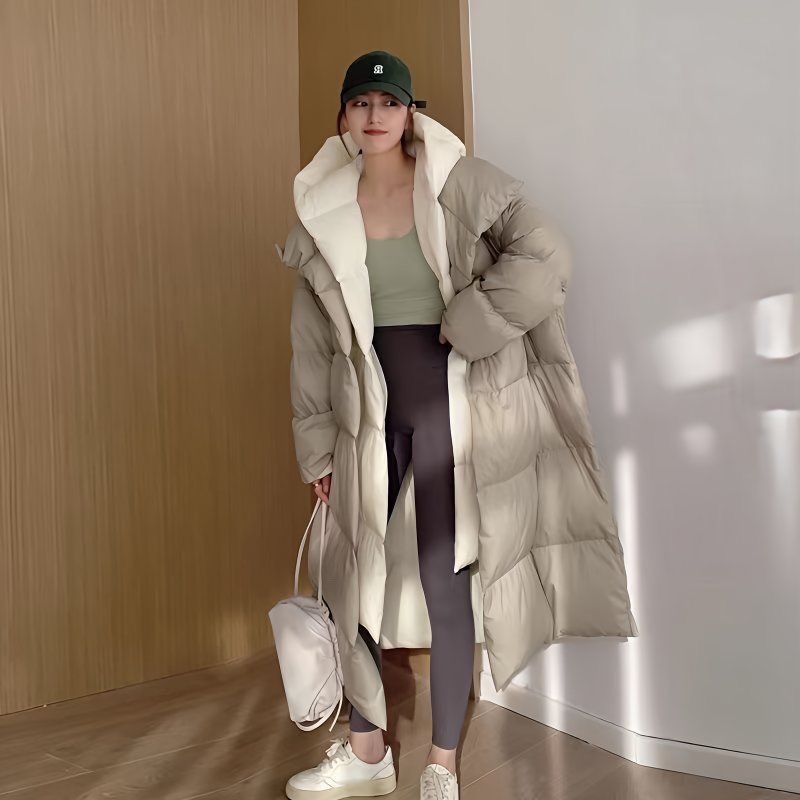 ChicShe New Winter Thickened 2025 Jacket For Women, Mid-Length Fashionable Over-the-Knee Duck Down Hooded Two-Piece Coat_voghion.com