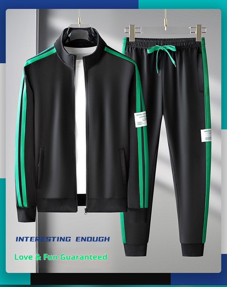 001 Sports Suit Spring And Autumn New Cardigan Sweatshirt Jacket Casual Men's Plus Size Factory Direct Sale_voghion.com