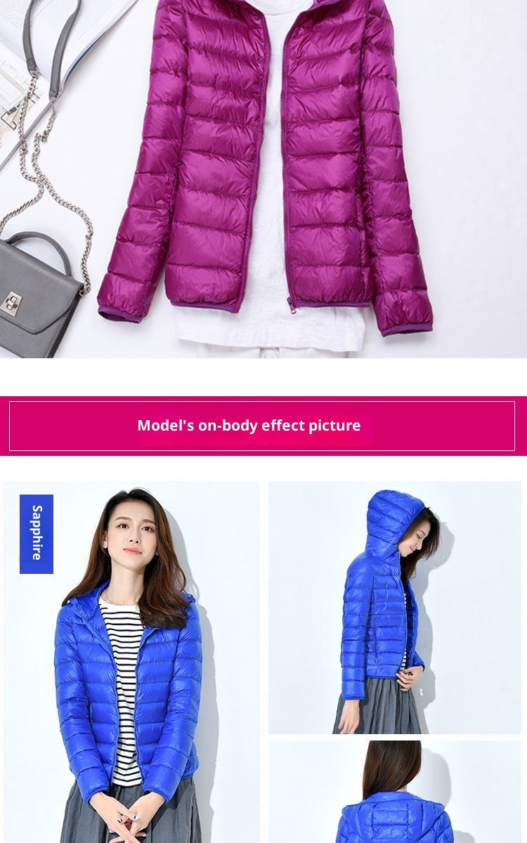 ChicShe Cross-Border Autumn Winter New Ultra-Light Women Hooded Down Jacket Women's Slim Plus Size Lightweight Coat Trendy_voghion.com