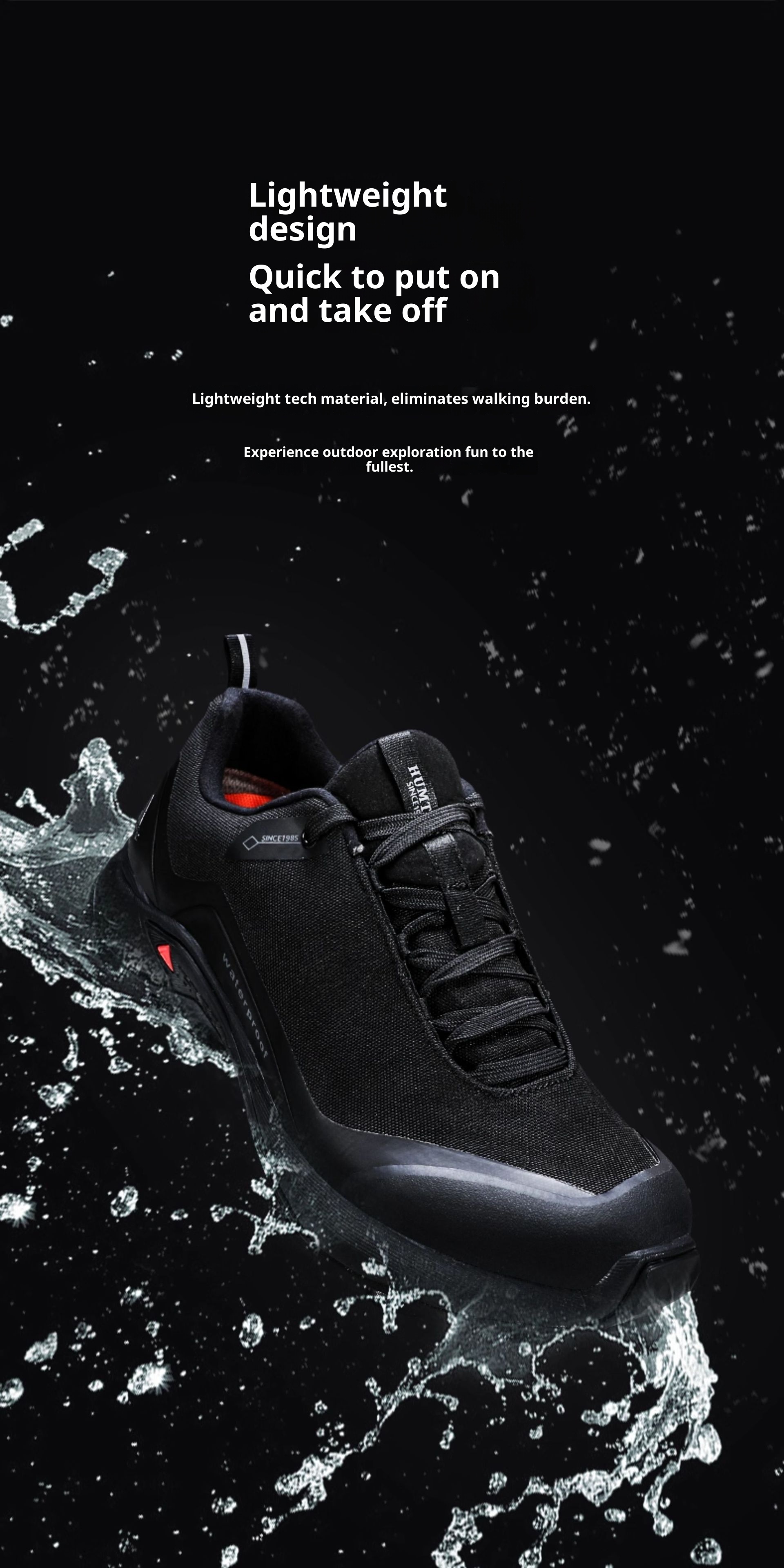 Chaussures ShoeGlobe Hantu imperméables pour hommes, légères et respirantes, idéales pour l'été, les jours de pluie, antidérapantes et amortissantes pour le sport et la randonnée en extérieur. Idéales pour l'été, les activités de plein air et les journées pluvieuses._voghion.com