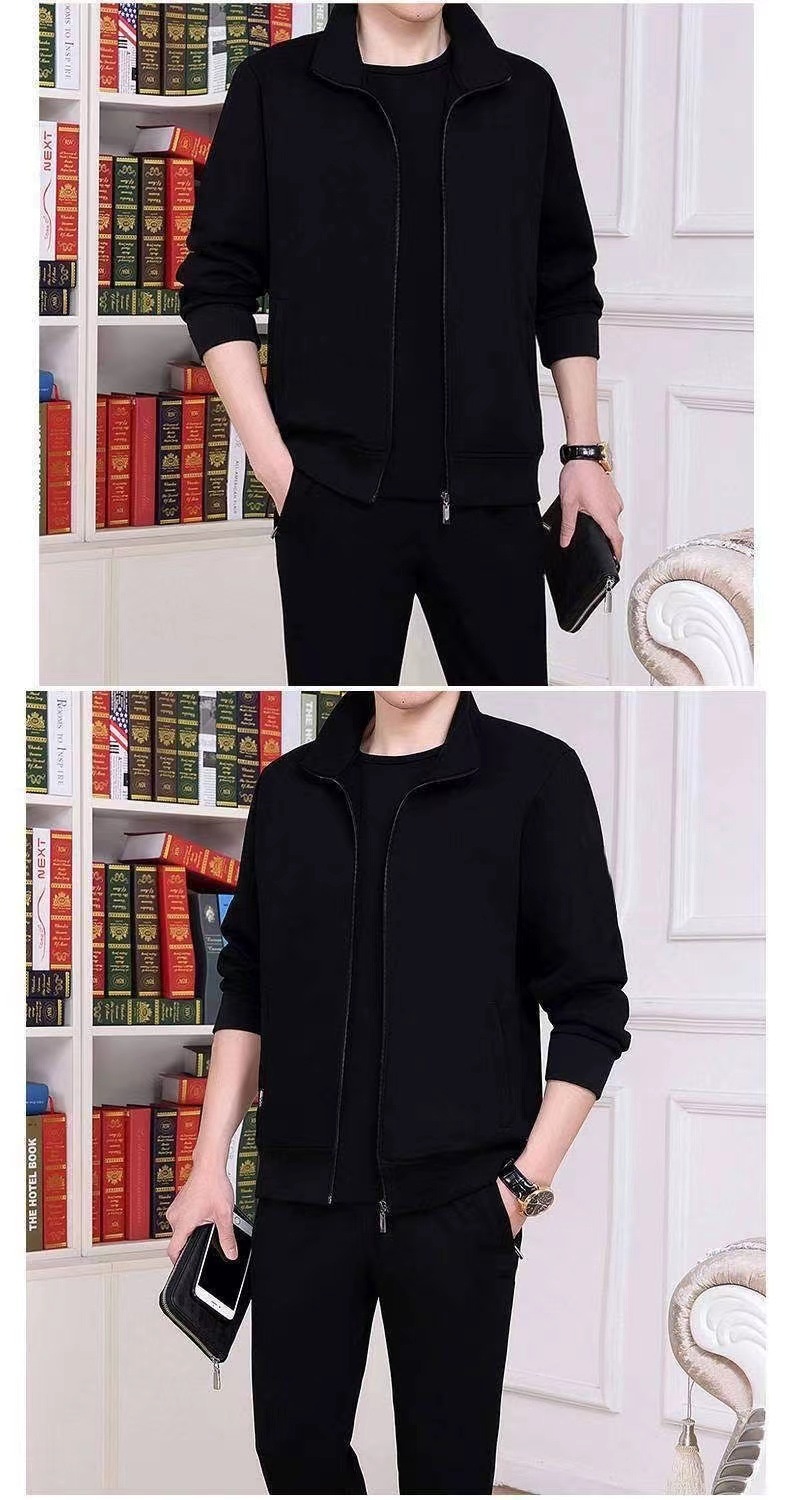 001 Felpa da uomo, tuta da corsa, casual, per giovani, da uomo, da esterno, per autunno e inverno, set da due pezzi per papà di mezza età_voghion.com