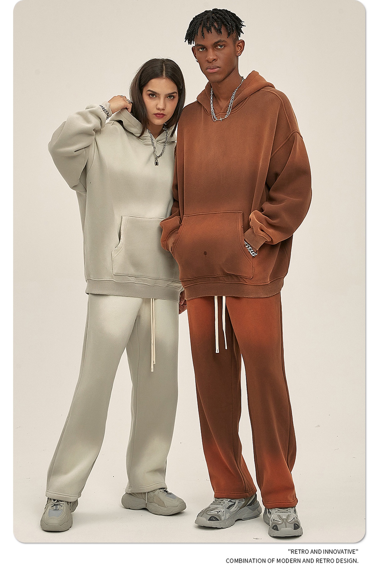 Abbigliamento da uomo ARTIE | Autunno Inverno 2025 Nuovo Colore Solido Foderato in Pile Ispessito 360g Tinto a Spruzzo Vintage Con Cappuccio_voghion.com