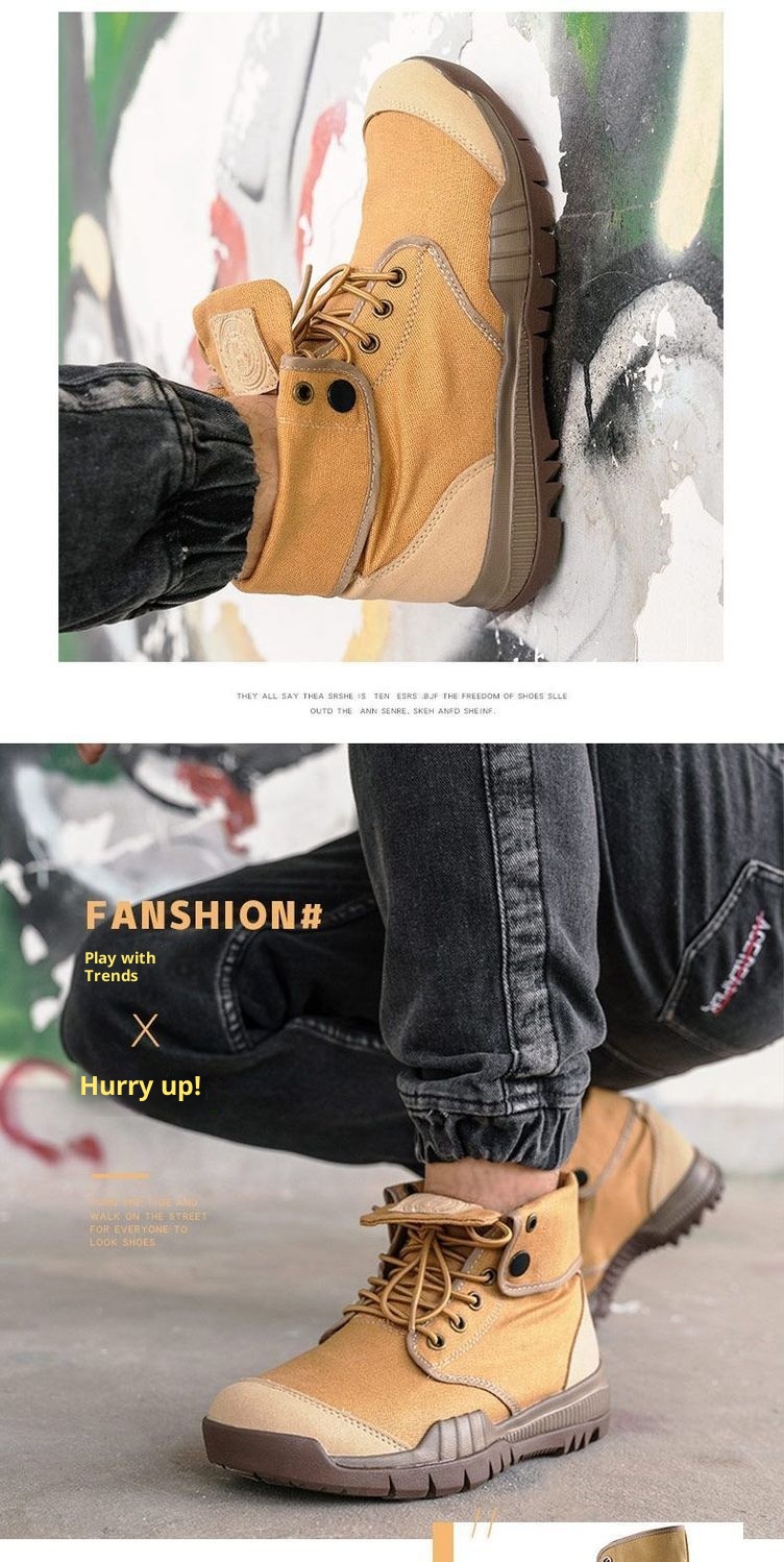 Chaussures montantes ShoeGlobe pour la randonnée en plein air, légères, en toile respirante, antidérapantes, résistantes à l'usure, imperméables et adaptées aux terrains désertiques et au trekking hors-piste._voghion.com