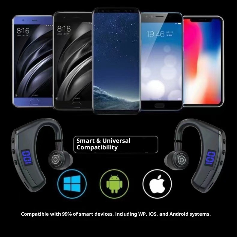 3c V9 Auricolari Bluetooth True Wireless con Display Digitale, Over-Ear, In-Ear, con Cancellazione del Rumore, Batteria a Lunga Durata, Vendita all'Ingrosso_voghion.com