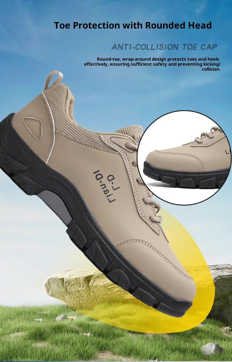 ShoeGlobe Safety 2024 Winter New Outdoor Hiking Non-Slip Trendy Men's Work Thick-Soled Large Size Casual Shoes_voghion.com