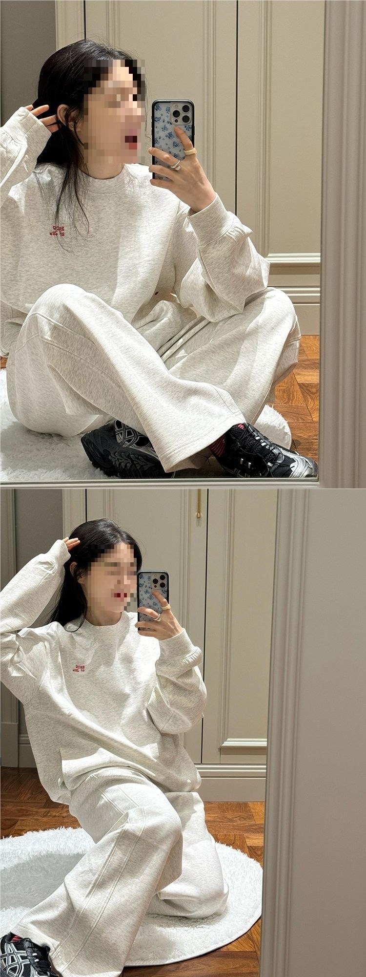 001 Koreaanse stijl luie casual sportkleding voor vrouwen lente en herfst student losse afslankende ronde hals sweatshirt hardlopen_voghion.com