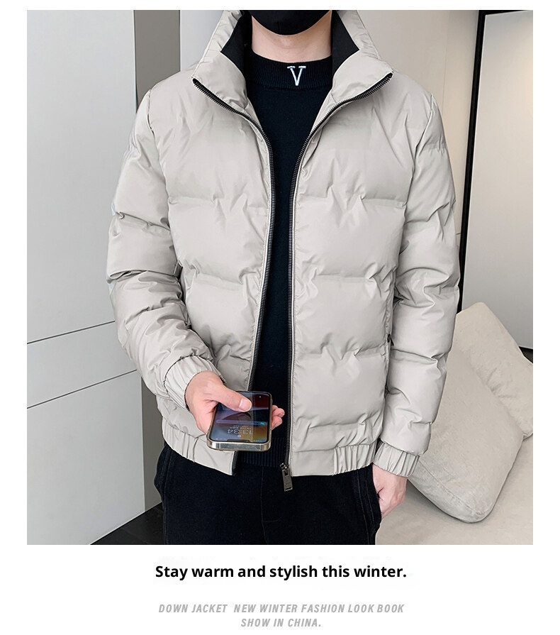 boy 2024 Winter New Men's Jacket Trendy Brand Stand Collar Casual Warm Fashionable White Duck Down Coat For Men_voghion.com