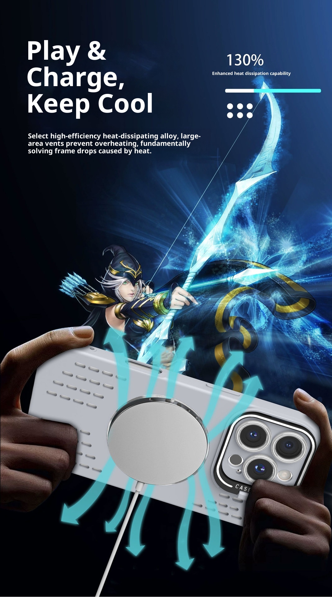 TechGlobe Lightning CD Pattern compatibile con 16 telefoni con supporto invisibile per iPhone 14, custodia morbida in silicone magnetica per iPhone 15 Pro Max_voghion.com