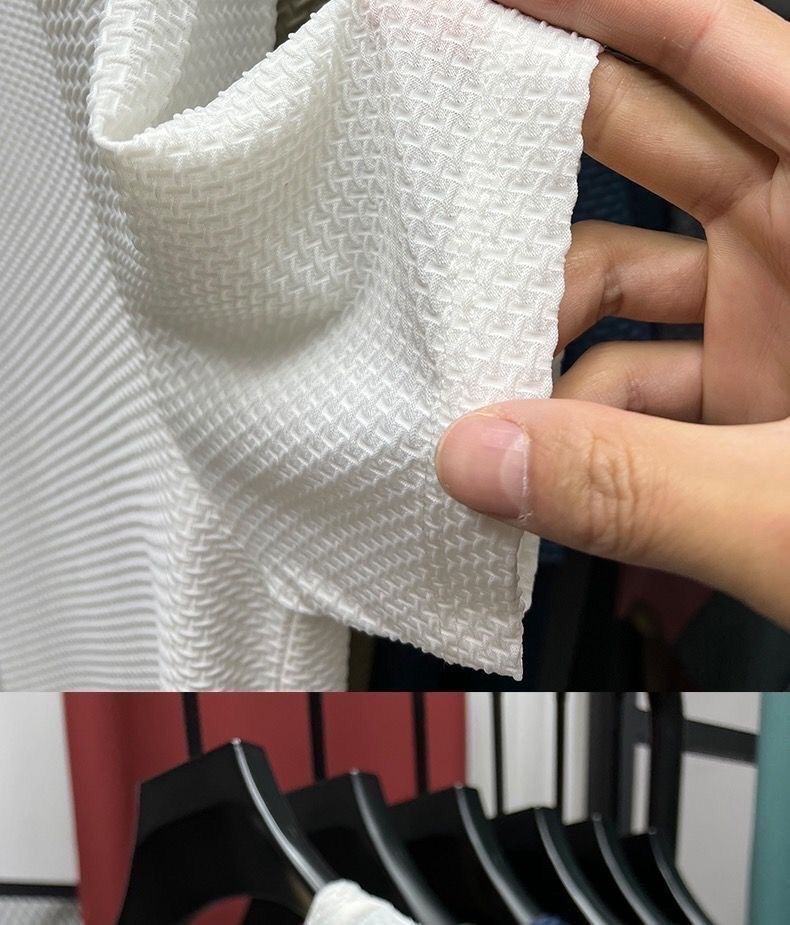 Maglietta da uomo in seta ghiacciata, manica corta, 2025, nuova estate, in jacquard di bambù, traspirante, elasticizzata, versatile_voghion.com