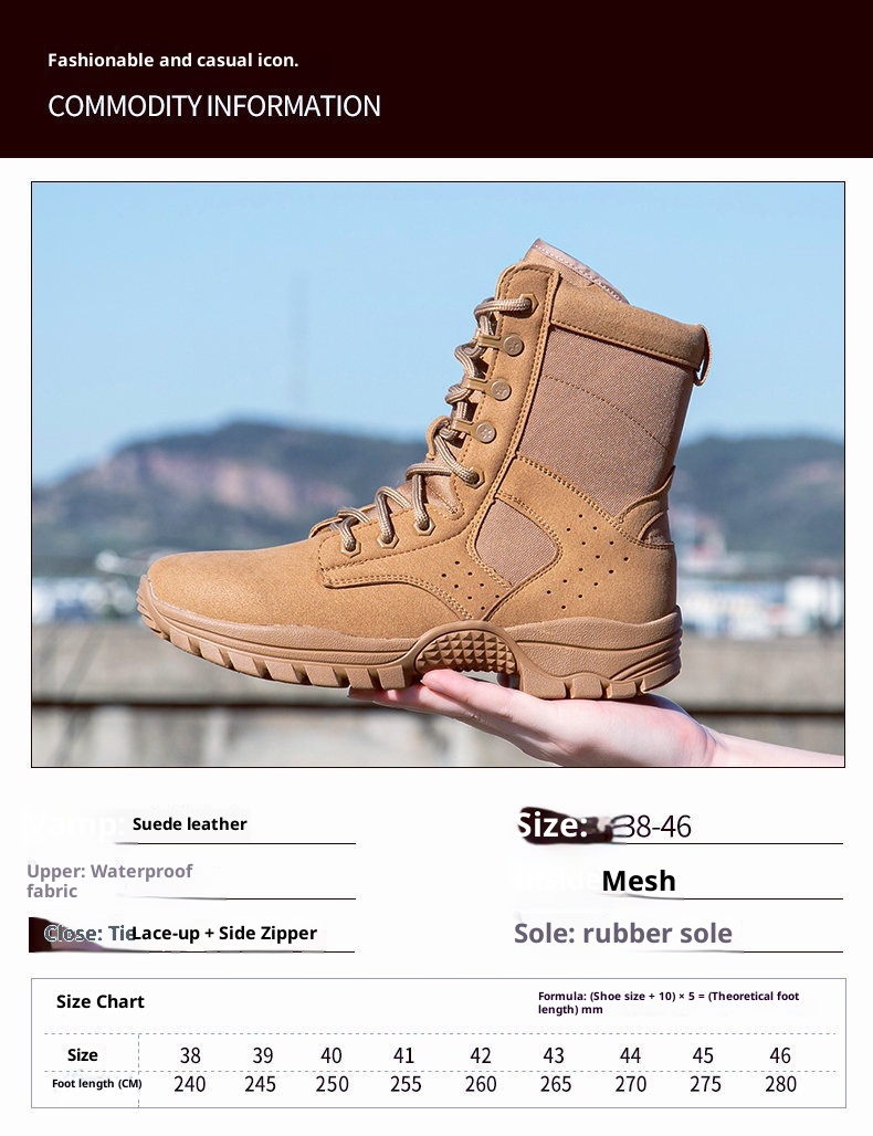 ShoeGlobe Stivali da lavoro tattici alti, antiscivolo, ammortizzanti, sottili, con tomaia in mesh, impermeabili, traspiranti, scarpe da trekking_voghion.com