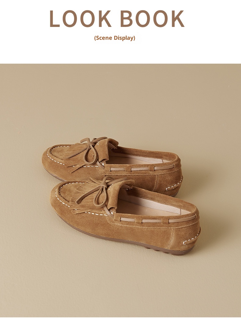 OZZEG 2025 Spring New Comfortable Versatile Casual Genuine Leather Women's Loafers Tassel Single Shoes 25C06_voghion.com
